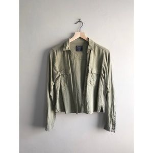 Abercrombie & Fitch Linen-Blend Utility Shirt